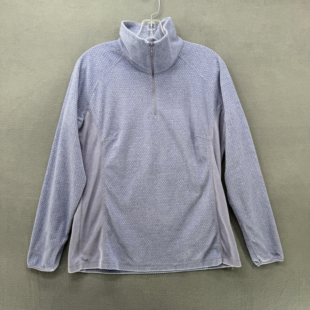Columbia Sportswear Co Women's L Fleece 1/4 Zip Pullover Periwinkle Dot Print